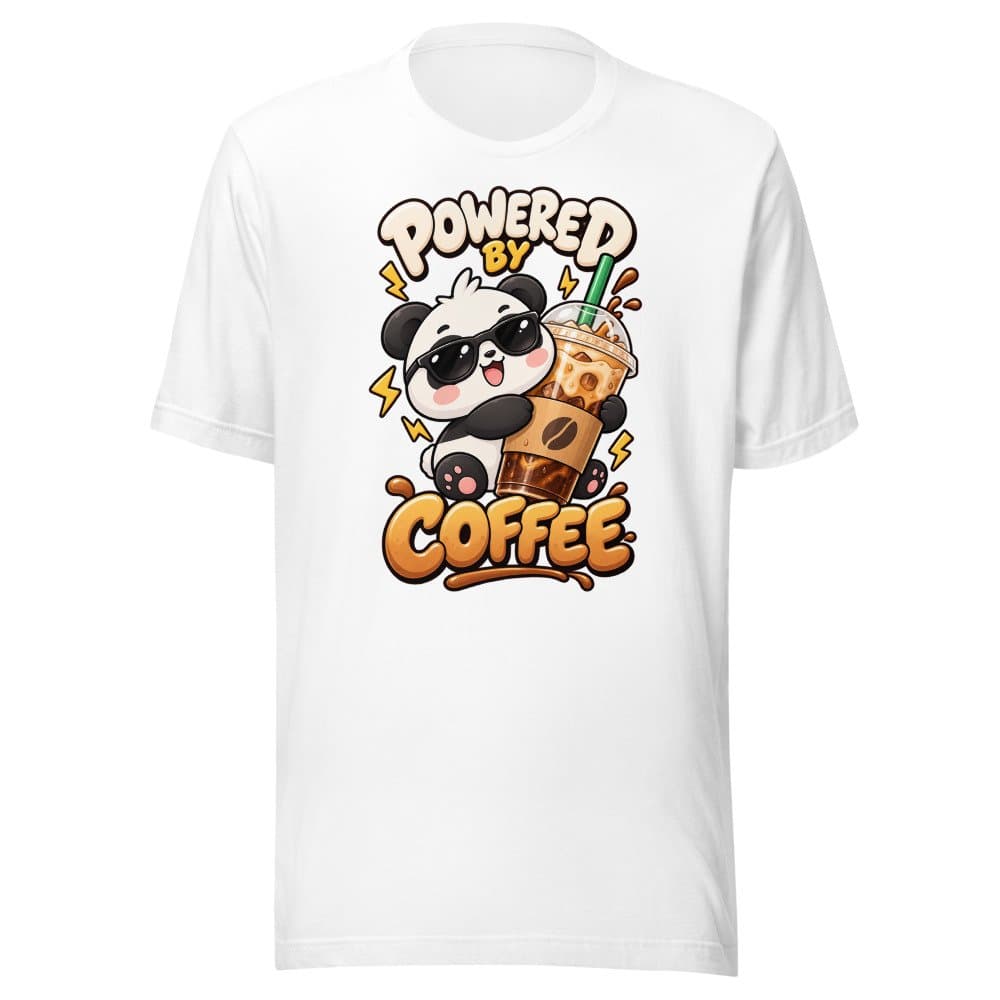 Coffee Panda tee: Powered by coffee