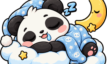 Pandi asleep on a cloud